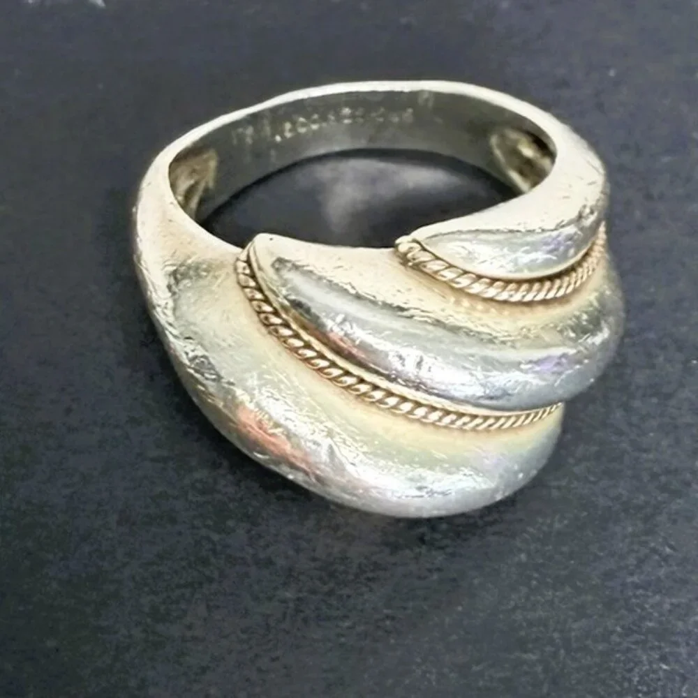 Vintage Tiffany & Co. Shrimp Dome Ring 925 and 14K size 4.5
